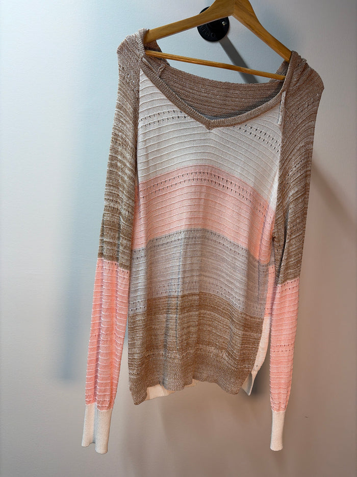 Pastel Colorblock Lightweight Knit Sweater