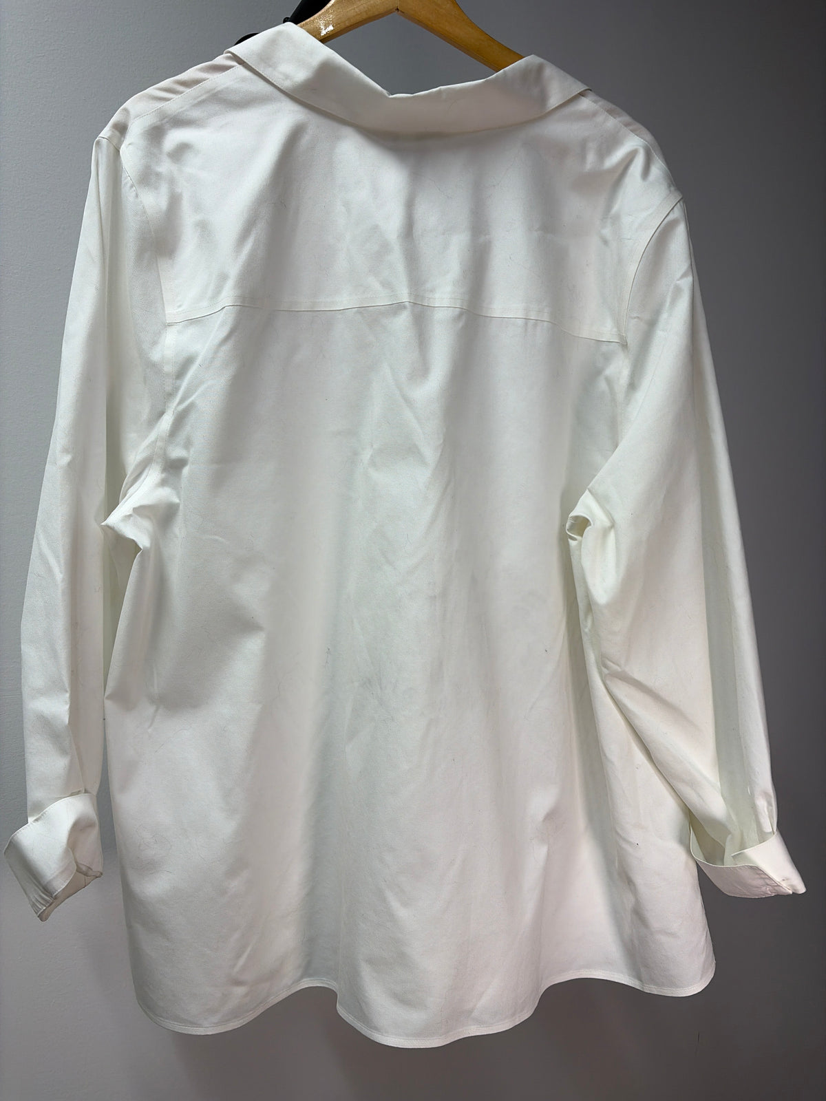 Catherines White Cotton Button-Up Shirt - 1X 18/20W