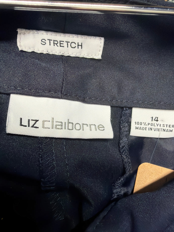 Liz Claiborne Stretch Navy Bermuda Shorts - Size 14