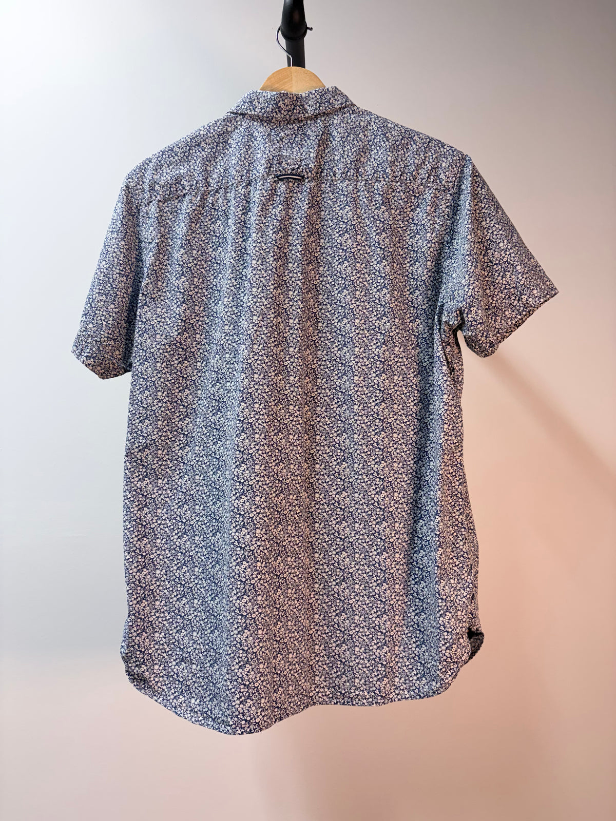 Cactus Man by Ricky Singh Blue Micro-Floral Short-Sleeve Button-Up