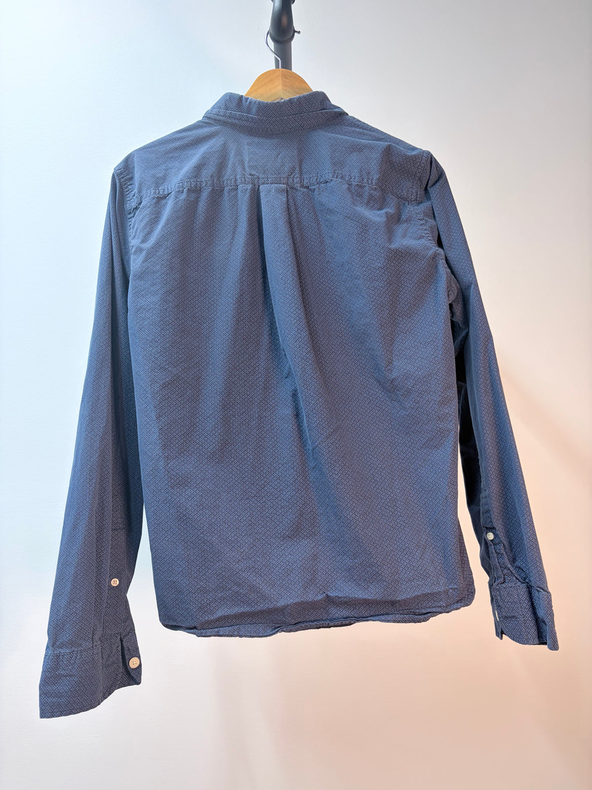Abercrombie & Fitch Navy Microdot Muscle-Fit Long-Sleeve Shirt
