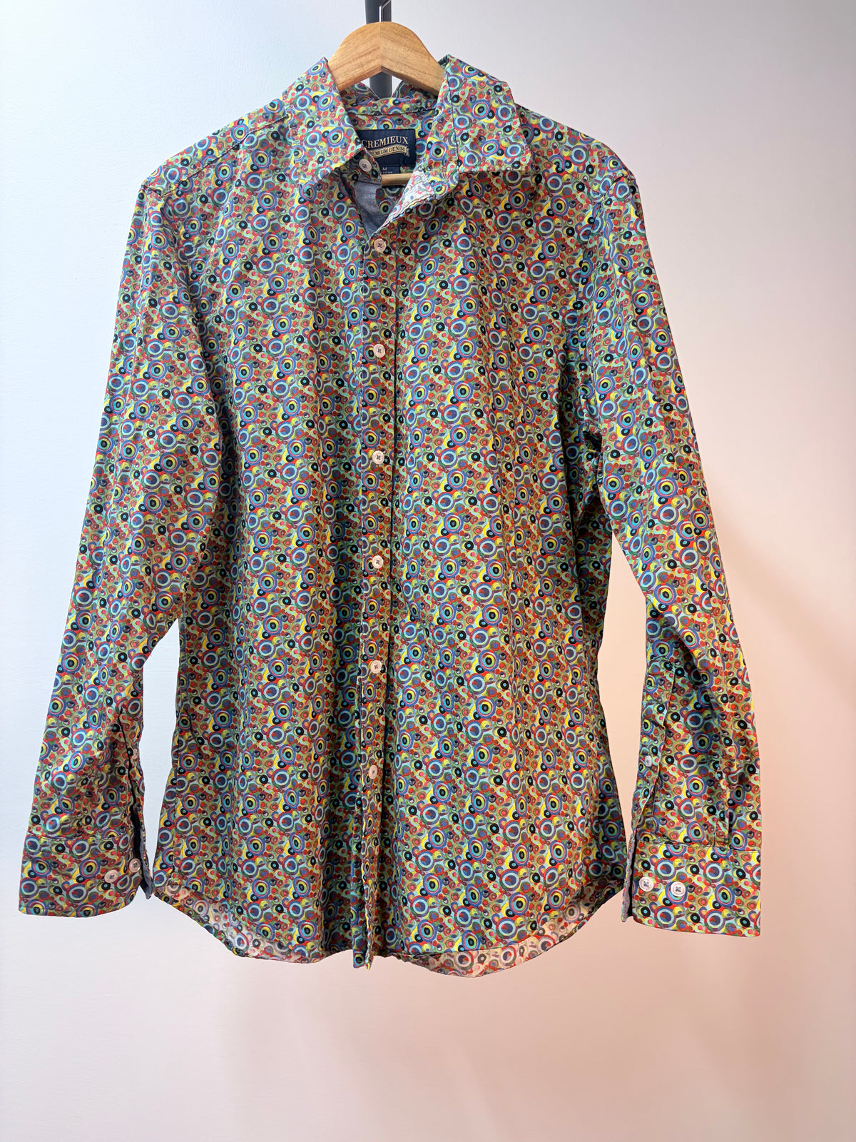 Cremieux Premium Denim Multicolor Circle Print Long-Sleeve Shirt