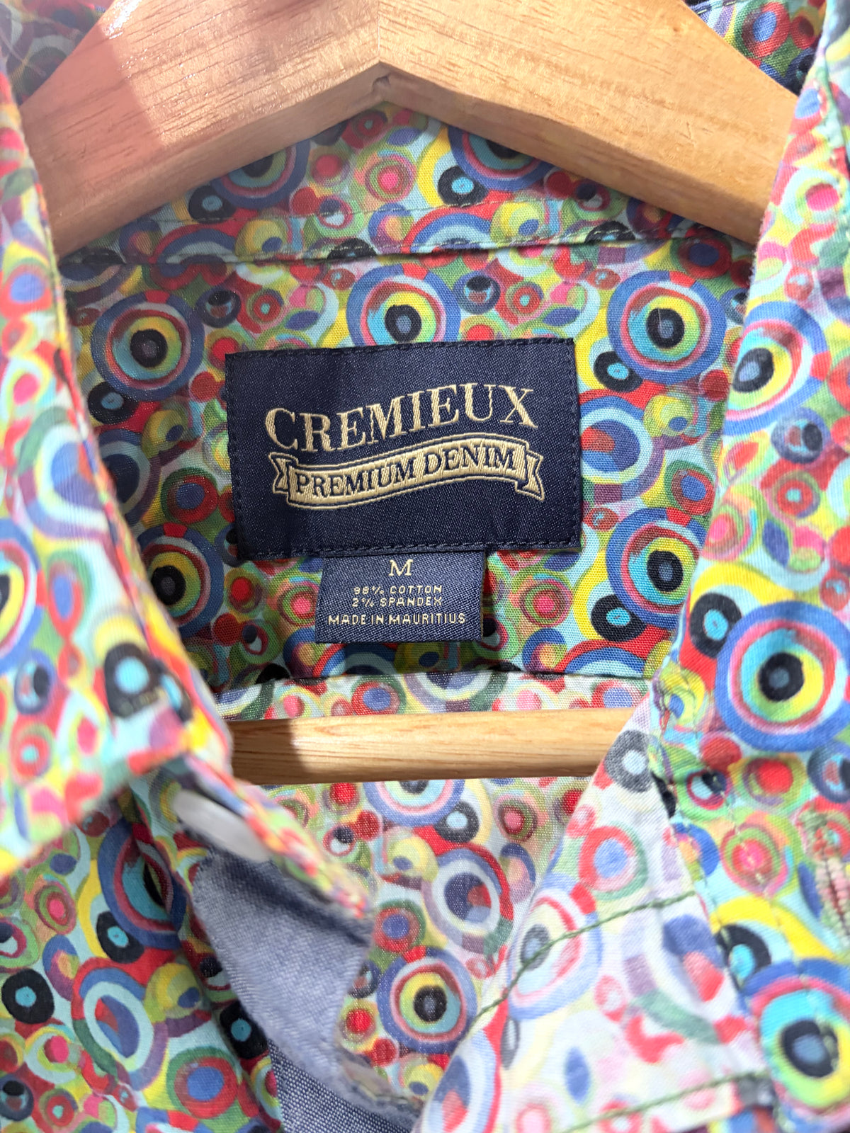 Cremieux Premium Denim Multicolor Circle Print Long-Sleeve Shirt