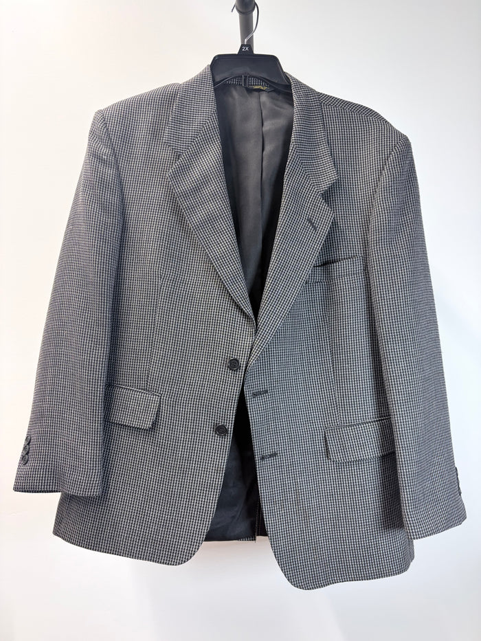 John Henry Black & Gray Houndstooth Blazer - Men’s