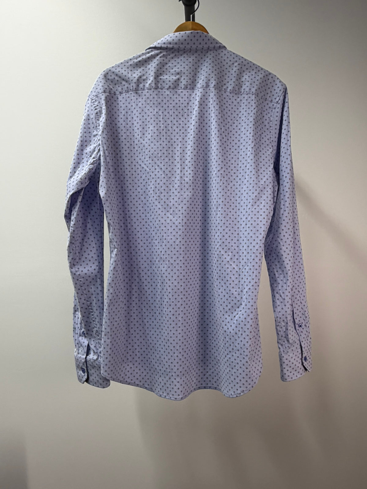 7 Diamonds Light Blue Dot Print Button-Down Shirt - Men’s L