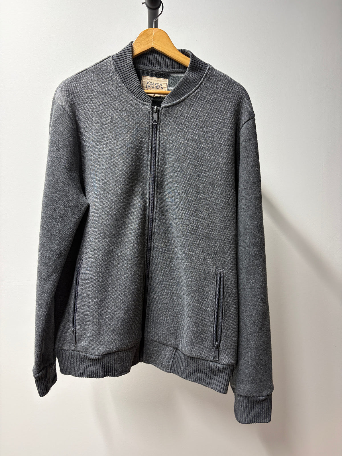 Boston Traders Gray Full-Zip Jacket - Size M