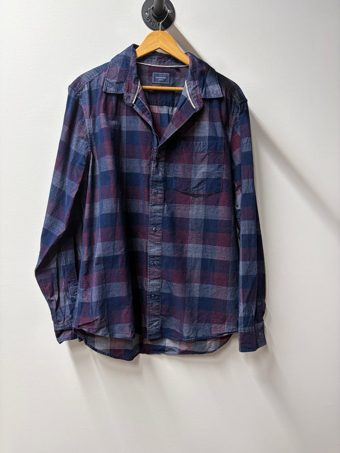 7 Diamonds Blue & Burgundy Plaid Shirt