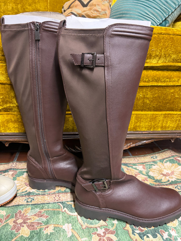 Kenneth Cole Reaction Brown Tall Biker Boots | Women’s 11