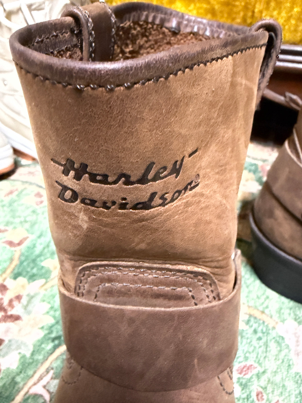 Vintage Harley-Davidson Tan Leather Harness Boots | Women’s 8