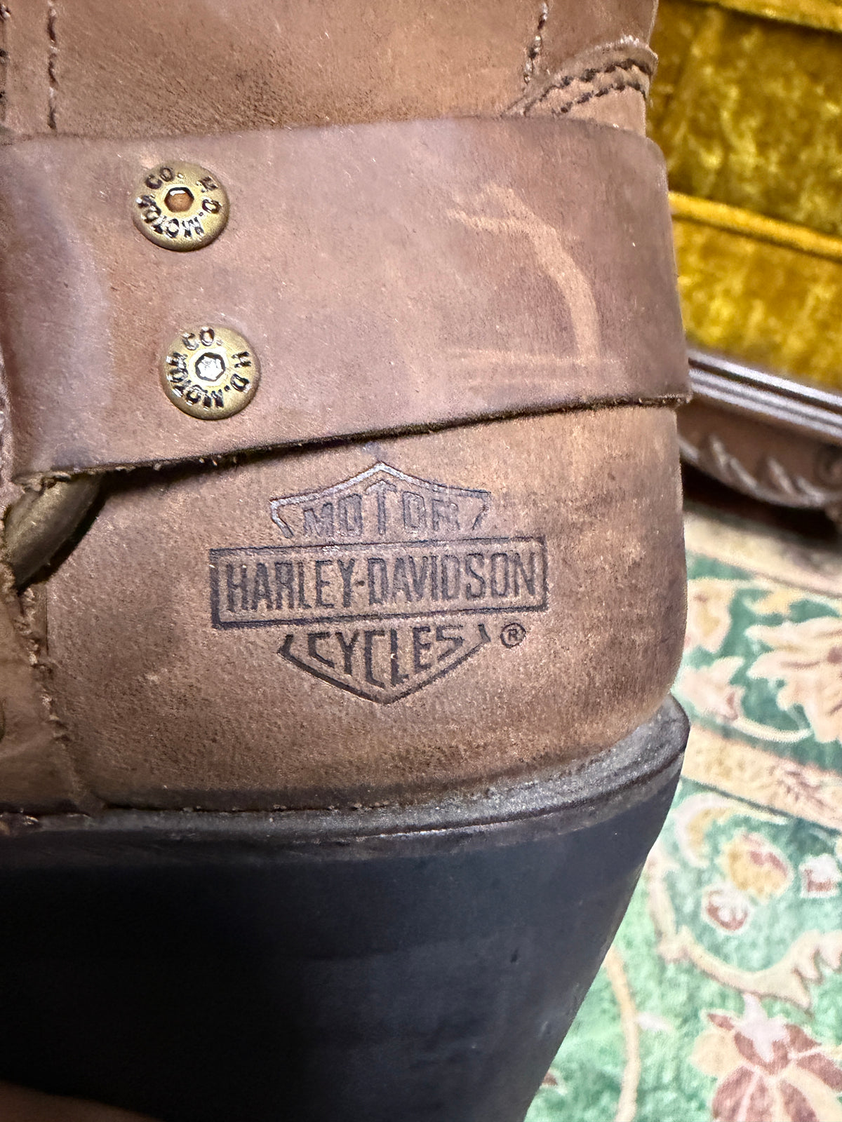 Vintage Harley-Davidson Tan Leather Harness Boots | Women’s 8